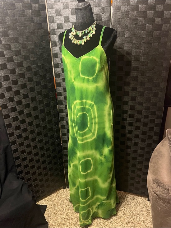 Dresses & Skirts - Green Tie-Dye Maxi Slip Dress